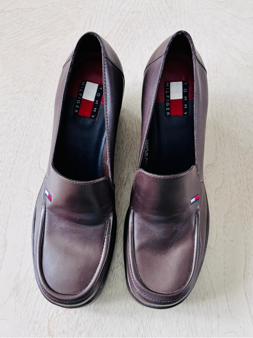 Vintage Y2K 1990s Tommy Hilfiger Chunky wedge Shoes  Slip On Size 8.5
